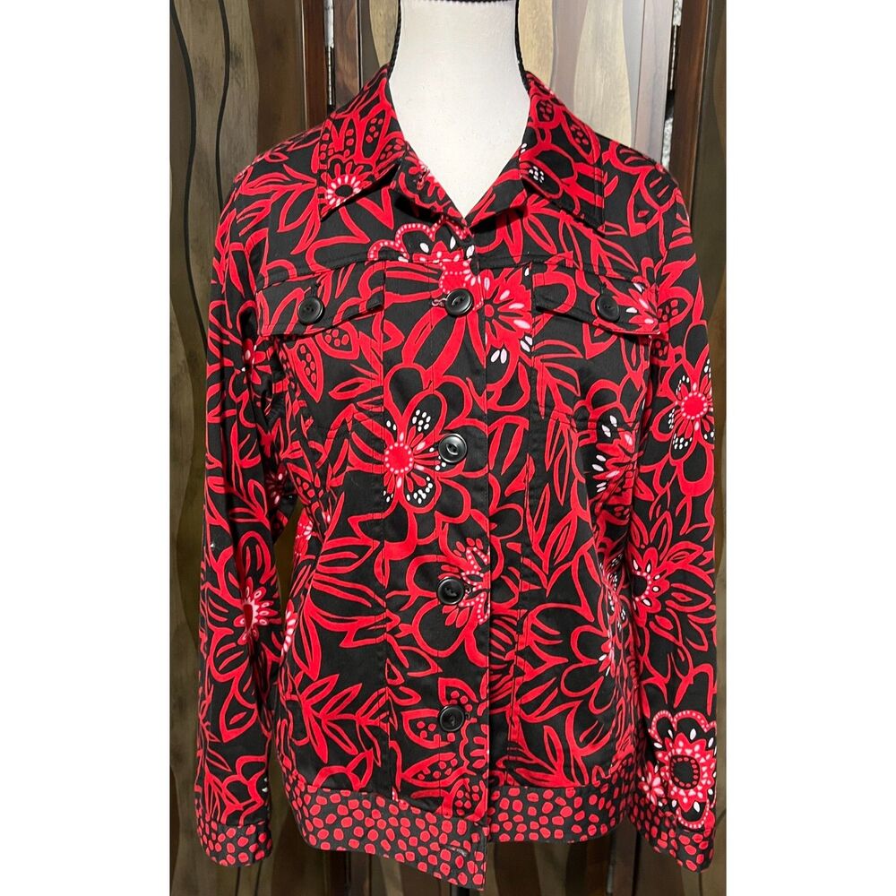 Laura Ashley floral print cotton jacket. Unsized (but fits size L).